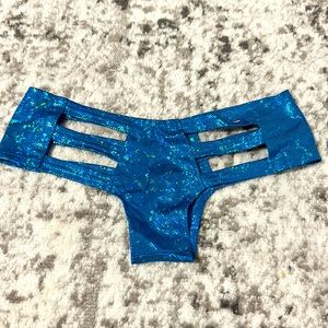 Glitter shiny sparkly mermaid cutout bottoms cheeky rave edm